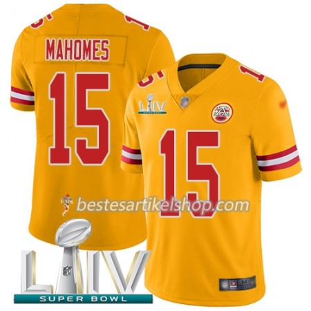 Herren Kansas City Chiefs Trikot Patrick Mahomes 15 Nike Gold 2020 Super Bowl LIV
